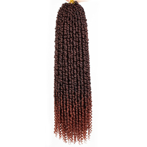 Extension per capelli sintetici all'uncinetto Pre-twisted Passion Twist 3 tonalità per trecce bohémien <span class=keywords><strong>marroni</strong></span>, morbide, effetto seta, a lunga durata, non-Remy - Product Image 3