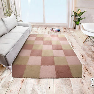 Alfombra de poliéster entrelazada tipo rompecabezas, moderna, para niños, de pelo largo, antideslizante, cálida, para el hogar, para jugar o rezar. - Product Image 3