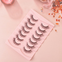 7 paires de faux cils naturels et volumineux, style allongeant le coin extérieur (vente en gros)