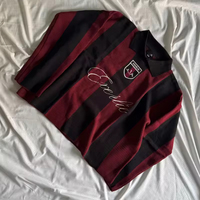 Pull en maille pour homme, coupe carrée, à rayures verticales, avec logo brodé personnalisé, style polo, pour le football, fabriqué sur mesure