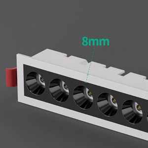 Lumières linéaires encastrées LED modernes Cadre en aluminium Grille anti-éblouissement Downlight Mini laveuse murale 8W-30W Salon rectangulaire - Product Image 3