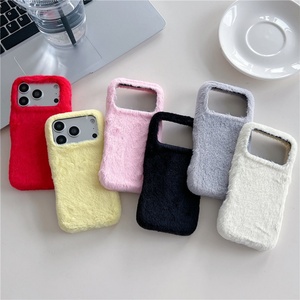 Funda de Teléfono de Felpa Peluda de Colores Sólidos para Invierno Coreano, para iPhone 17 Air 16 15 14 Pro Max, Funda de Piel para iPhone 17 Pro Max - Product Image 2