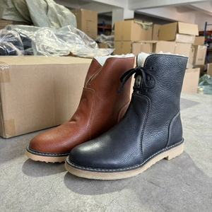 منتج رائج لعام 2026: أحذية ثلج نسائية، أحذية شتوية للكاحل مع بطانة صوف رقيقة، أحذية خارجية عصرية مبطنة بالفرو - Product Image 5