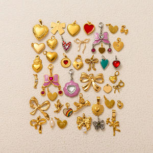 ONYSS liontin simpul kupu-kupu cinta baja tahan karat kualitas tinggi warna kontras tinggi berlapis emas mode Eropa dan Amerika - Product Image 4