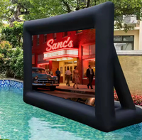 Grand écran de cinéma gonflable pour l'extérieur, écran de projection pour jardin, 20 x 16 pieds, PVC, souffleur d'air pour projection à longue portée