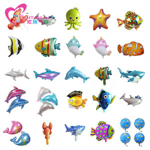 Globos de Aluminio con Diseño de Dibujos Animados, Tema Oceánico, Pulpo, Tiburón, Decoraciones para Fiestas de Cumpleaños, Globos de Juguete - Product Image 1
