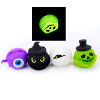 Vente en gros de balles anti-stress en TPR qui brillent dans le noir pour Halloween, jouet sensoriel pour enfants