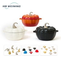 Tendance des fêtes : Cocotte décorative en fonte émaillée en forme de citrouille, compatible four, grande capacité, pour la récolte d'automne