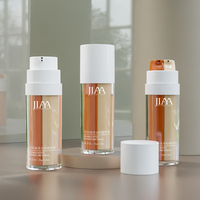 Flacon de lotion en plastique vide double couche 25ml+25ml, matériau PP, logo personnalisé, anti-fuite avec bouchon à pression, vente en gros OEM