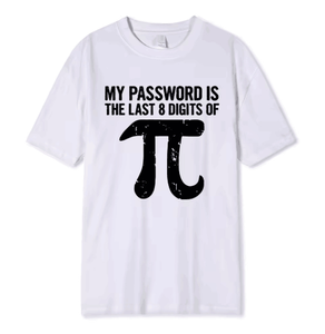 Camiseta para hombre, camiseta divertida con estampado de ecuaciones matemáticas de algodón, camiseta a la moda, mi contraseña son los últimos dígitos de Pi - Product Image 3