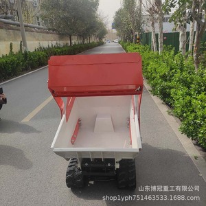 Mini-dumper sur chenilles, capacité de charge 500 kg, chargement hydraulique automatique, pour chantier de construction - Product Image 3