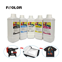 Tinta Blanca DTF de Alta Calidad y Color Brillante Fcolor para Impresión Digital de Camisetas en 5 Colores, Tinta de Transferencia DTF para Película Textil
