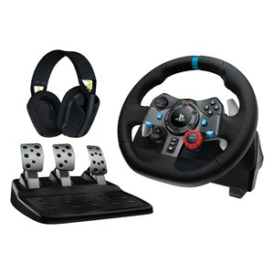 Volant et pédalier simulateur de conduite G SERIES G29 Driving Force + Casque G435 Noir 991 000539 - Product Image 1