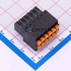 JL15EDGKDH-35006B01 Plug-in Terminal Block Through hole Component (THT),P=3.5mm Connector Plug 2x6P 3.5mm Black - Product Image 1