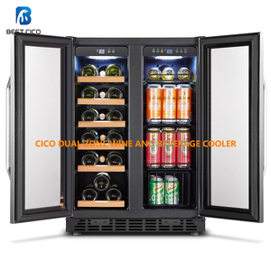 Armoire glacière à vin et à boissons à double zone de 24 pouces <span class=keywords><strong>Réfrigérateur</strong></span> autoportant avec double <span class=keywords><strong>porte</strong></span> pour bar et bière à domicile - Product Image 5