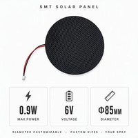 Panel Surya SMT Bulat Berkinerja Tinggi di Kondisi Cahaya Rendah 0.5W 0.9W 1W 2W Modul PV ETFE 5V 6V untuk Pemantauan Pertumbuhan Tanaman Deteksi Kebakaran Hutan