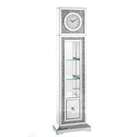 Horloge de grand-père Noralie de meubles de style nouveau 2022 avec LED, miroir et faux diamants pour le salon