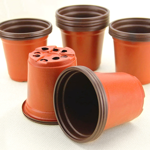 plastic growing pots wholesaler macetas plasticas 9-23cm two-color soft nursery flower pot