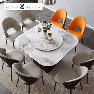 <span class=keywords><strong>Table</strong></span> de meubles de salle à manger de maison nordique dalles de roche rectangulaires blanches <span class=keywords><strong>Table</strong></span> à manger extensible multifonctionnelle moderne de 6 places - Product Image 2