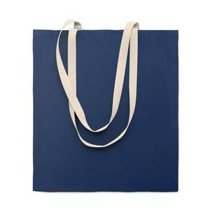 Borsa Shopper Grande in Cotone Colorato Zevra Blu per Uso Quotidiano con Manici a Spalla - Product Image 1