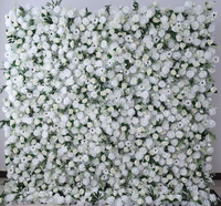 Künstliche Seidenrosen-Blumenwand Hintergrund 2,4m X 2,4m Weiß für Hochzeit Valentinstag & Party-Dekoration