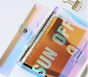 6 vòng Laser cầu vồng vòng vòng binders Snap Nút đóng cửa PVC máy tính xách tay bìa - Product Image 3