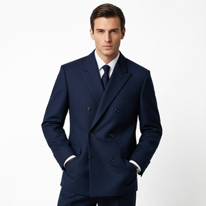 Costume sur mesure pour homme, blazer et pantalon à double boutonnage, vêtements de cérémonie pour mariage et affaires - Product Image 1