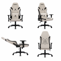 Chaise de jeu ergonomique en cuir PU, dossier haut, style course, pivotante à 360°, hauteur réglable, inclinable, structure métallique pour la maison et le bureau