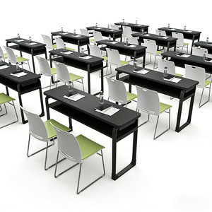 Tavolo per mobili educativi due posti in <span class=keywords><strong>legno</strong></span> scuola doppia posti <span class=keywords><strong>scrivania</strong></span> e sedie - Product Image 2