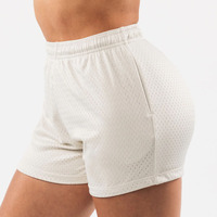 Short de cyclisme taille haute pour femme Vêtements de sport en maille à séchage rapide pour Gym Fitness Taille XS Logo personnalisé Décoration à motif en coton éponge