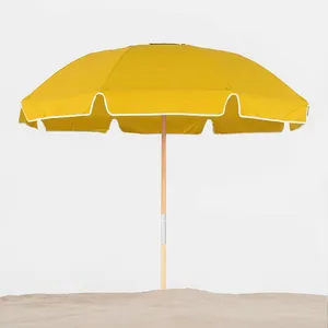 7.5ft Commercial Grade Portable UV Protection Waterproof Steel Market Garden Sun Shade Parasols Outdoor Wooden Beach Umbrellas