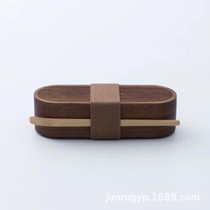 กล่องชาไม้ กล่องเก็บของทรงสี่เหลี่ยมผืนผ้าไม้เนื้อแข็ง ขนาด 13.5x4x2.6 ซม. ดีไซน์ปิดสนิทสำหรับบรรจุภัณฑ์ชา - Product Image 4