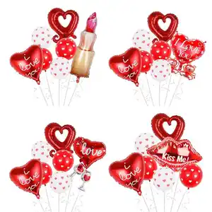 Lippenstift Lipprint Harten Love Heliumfolie Ballonnen Foto Rekwisieten Kit Voor Net Getrouwde Valentijnsdag Meisjes Feestdecoratie Benodigdheden
