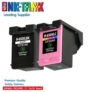 Tinta-tanque 650 xl 650xl cartucho de tinta removível premium, para hp650, para hp deskjet ink vantagem 1015 4645, impressora