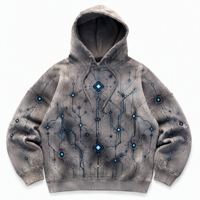 Sweat à capuche graphique Prisme Géométrique Original Gris Froid Unisexe Streetwear 100% Polaire Polyester Personnalisation ODM pour la Vente en Gros