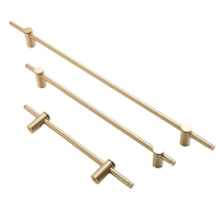 Poignée de meuble minimaliste ronde droite réglable en laiton pour cuisine et chambre à coucher