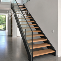 Escalier à double poutre moderne de luxe pour résidence, avec contrôle de détail d'usine de qualité boutique