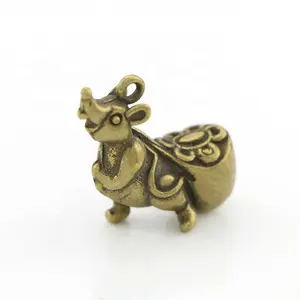 Vintage Mini Rat Mouse Statue Figurine Brass Charm Craft Creative Tiny Rat Decorations for Home