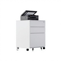 Archivador de Oficina de Acero con Tres Cajones, Móvil, con Cerradura, Diseño Moderno y Simple, Transfronterizo