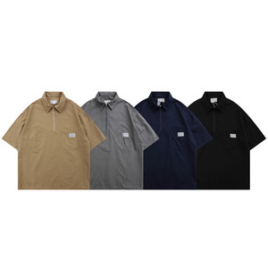 เสื้อโปโลแขนสั้นคอปกกึ่งเปิดสไตล์ญี่<span class=keywords><strong>ปุ่</strong></span><span class=keywords><strong>น</strong></span>เสื้อยืดแข<span class=keywords><strong>น</strong></span>ห้าส่ว<span class=keywords><strong>น</strong></span>ผู้ชายแฟชั่นแนวสตรีทเสื้อทรงหลวมแบรนด์แฟชั่นแนวสตรีท - Product Image 3