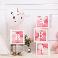 Offre Spéciale or ballon arc guirlande Kit bricolage Transparent ballon boîte bébé douche fête décorations bébé douche ballon blocs