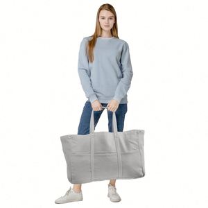 In Stock <b>Large</b> Capacity <b>Plain</b> Tote Bag Cotton <b>Canvas</b> Tote Bag <b>Canvas</b> With Zipper - Product Image 4