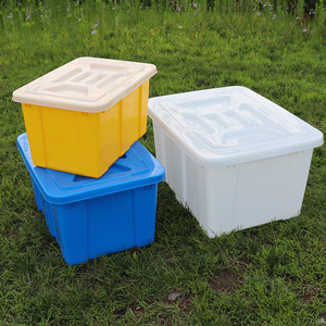 Bac de rangement rectangulaire en plastique 612L, épaissi, empilable, pour l'aquaculture, les vêtements, la logistique, l'entreposage, avec couvercle - Product Image 3