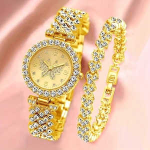 Montre à quartz créative avec diamants pour filles, montre-bracelet de luxe pour femmes avec petit cadran et bracelet orné de diamants - Product Image 3
