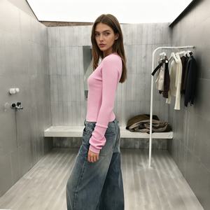 TKAN570D T-shirt de sport respirant pour femme en tissu tricoté de haute qualité, à séchage rapide, manches régulières, pour le yoga, la course à pied, la mode - Product Image 1