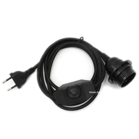 Cordon d'alimentation en Textile tressé avec prise US, 3 mètres, 110V, avec interrupteur de variateur, corde d'alimentation couverte