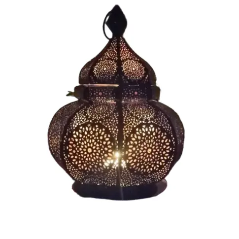 Moroccan Design Special Decorative Candle Lanterns Classic Lantern Ramadan Black Color Customized Iron Metal Lantern