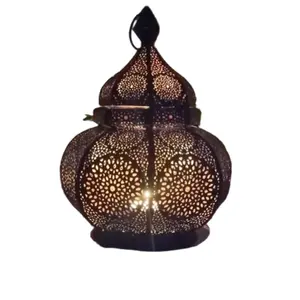 摩洛哥设计特殊装饰蜡烛灯经典灯笼斋月黑色定制铁金属灯笼