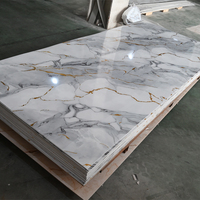 Panneaux muraux 3D en PVC UV imitation marbre, imperméables, ignifuges, anti-rayures, pour hôtels et appartements