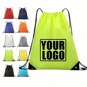 Custom Print logo Gift Waterproof Draw <b>String</b> <b>Bag</b> Nylon Oxford Polyester Swimming Backpack Outdoor Gym <b>Bag</b> Sport Drawstring <b>Bag</b> - Product Image 1